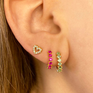 Riley - Gold Heart Circonites Earrings