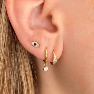 Samara - Boucle d’oreille d’oeil de Zirconia d’or