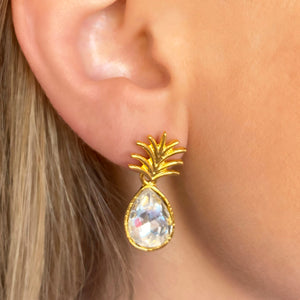 Agatha - White Pineapple Party Earring