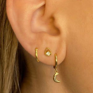 Salma Gold Gold Moon Earring