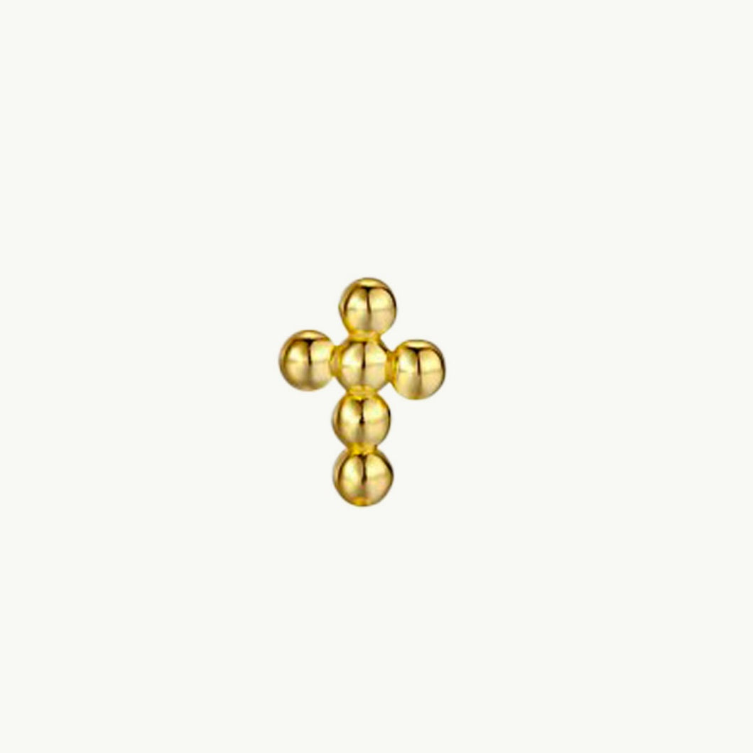 Beatrice - Gold Cross Ball Earring