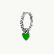 Upload image to gallery viewer, Caterina - Silver Green Heart Earring
