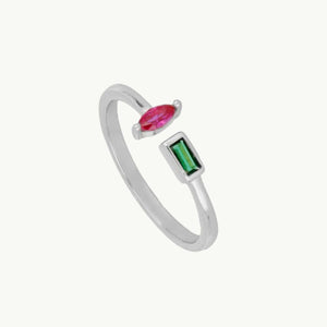 Antonela - Ringy and Green Silver Ring