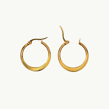 Upload image to gallery viewer, Fatima - Gold Smooth Steel Hoops
