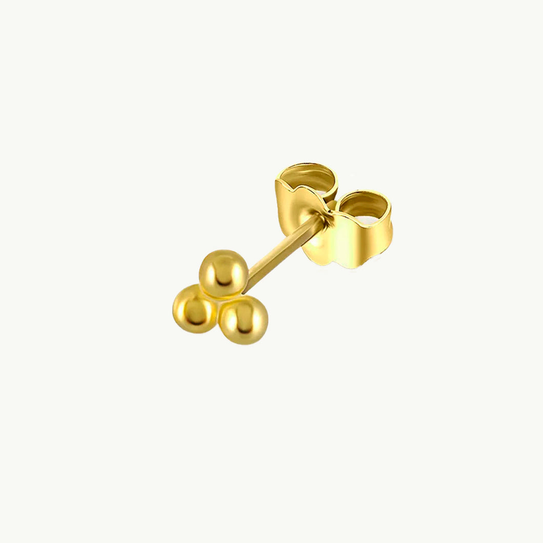 Gerarda - Ohrring mit drei goldenen Kugeln