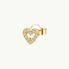Upload image to gallery viewer, Riley - Gold Heart Circonites Earrings
