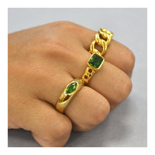 Upload image to gallery viewer, Tanit - Great Green Gold Seal Ring
