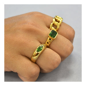 Tanit - Great Green Gold Seal Ring