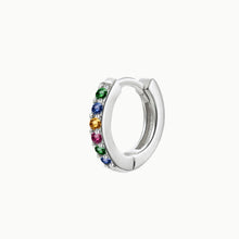 Upload image to gallery viewer, Bia - Multicolored Silver Circonites Hoop
