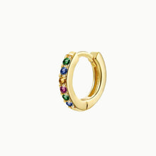 Upload image to gallery viewer, Bia - Multicolored Gold Circonites Hoop
