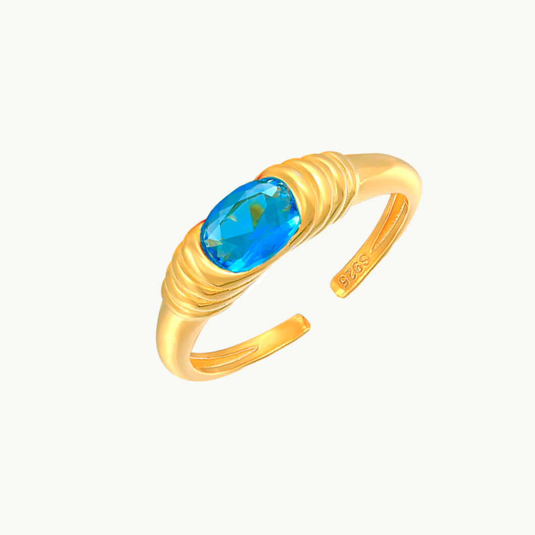 Alessia - Blauer Steingolder Ring